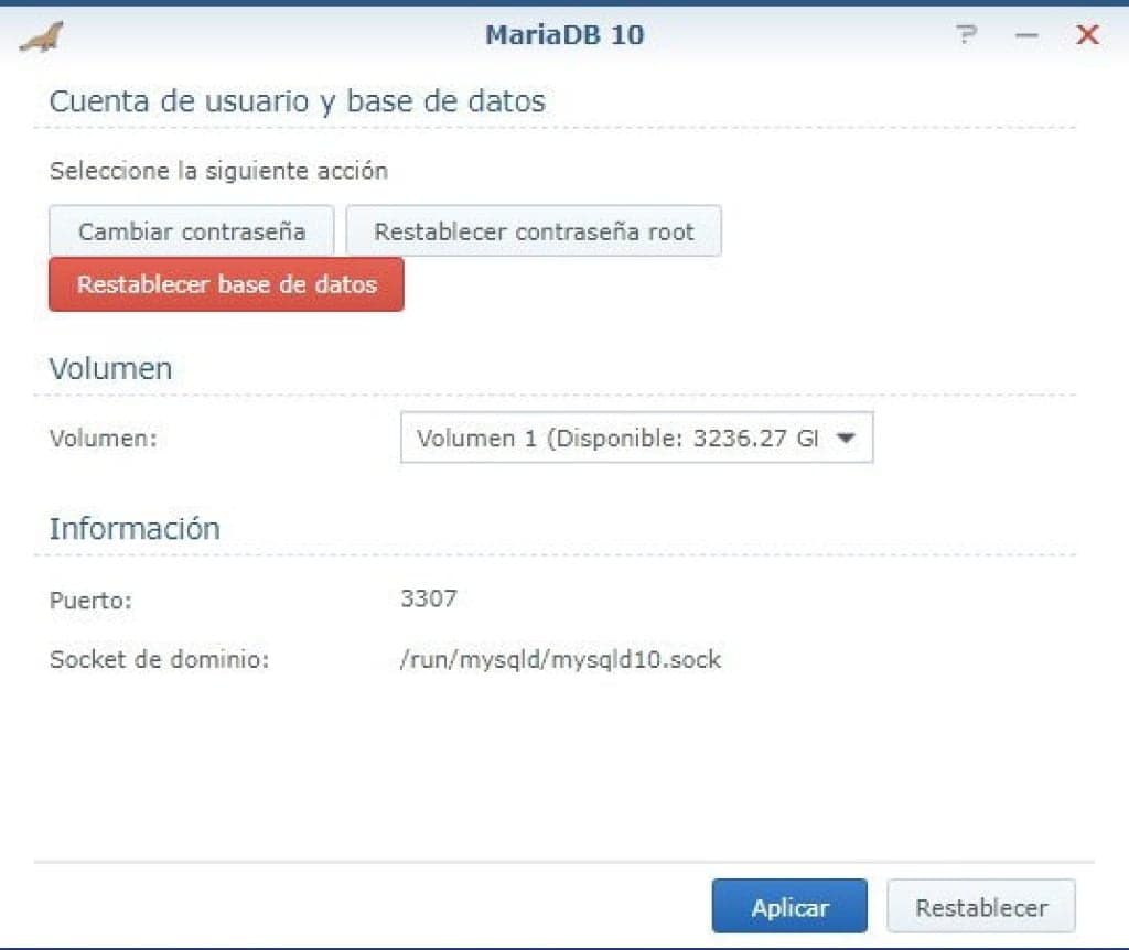 Configuración de MariaDB