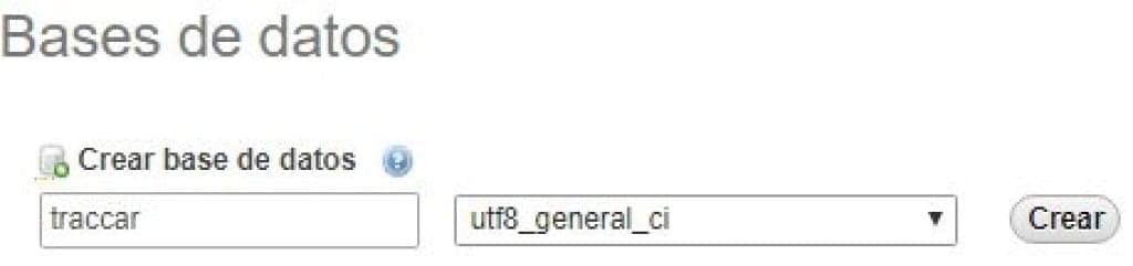 Nombre de base de datos