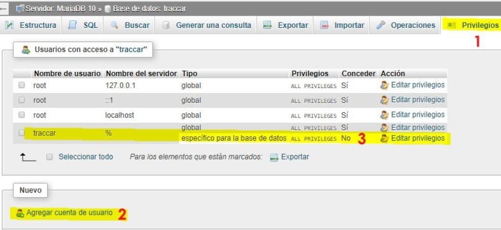 Agregar cuenta de usuario
