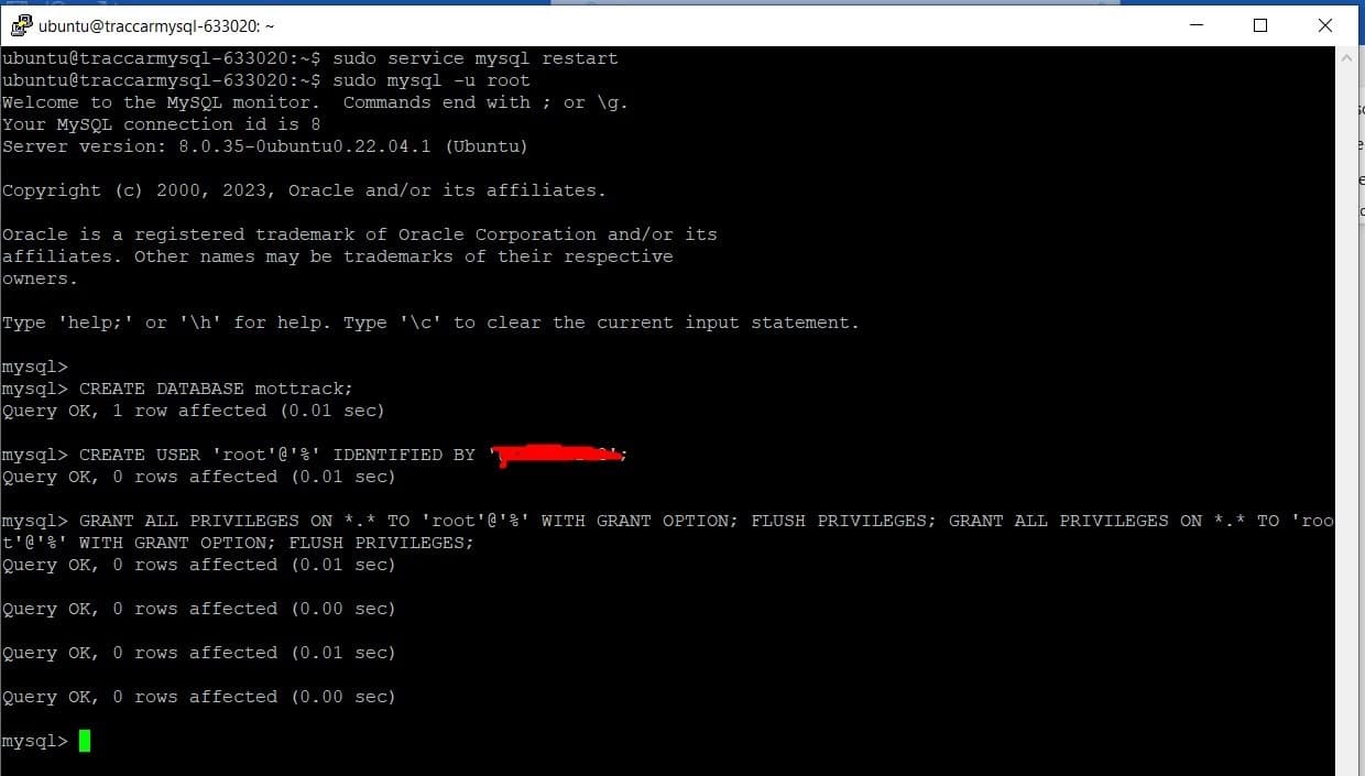 Consola de MySQL