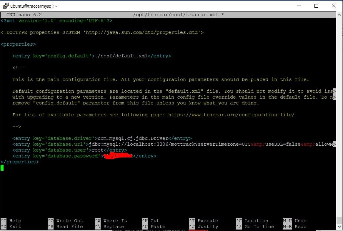 Configuración xml