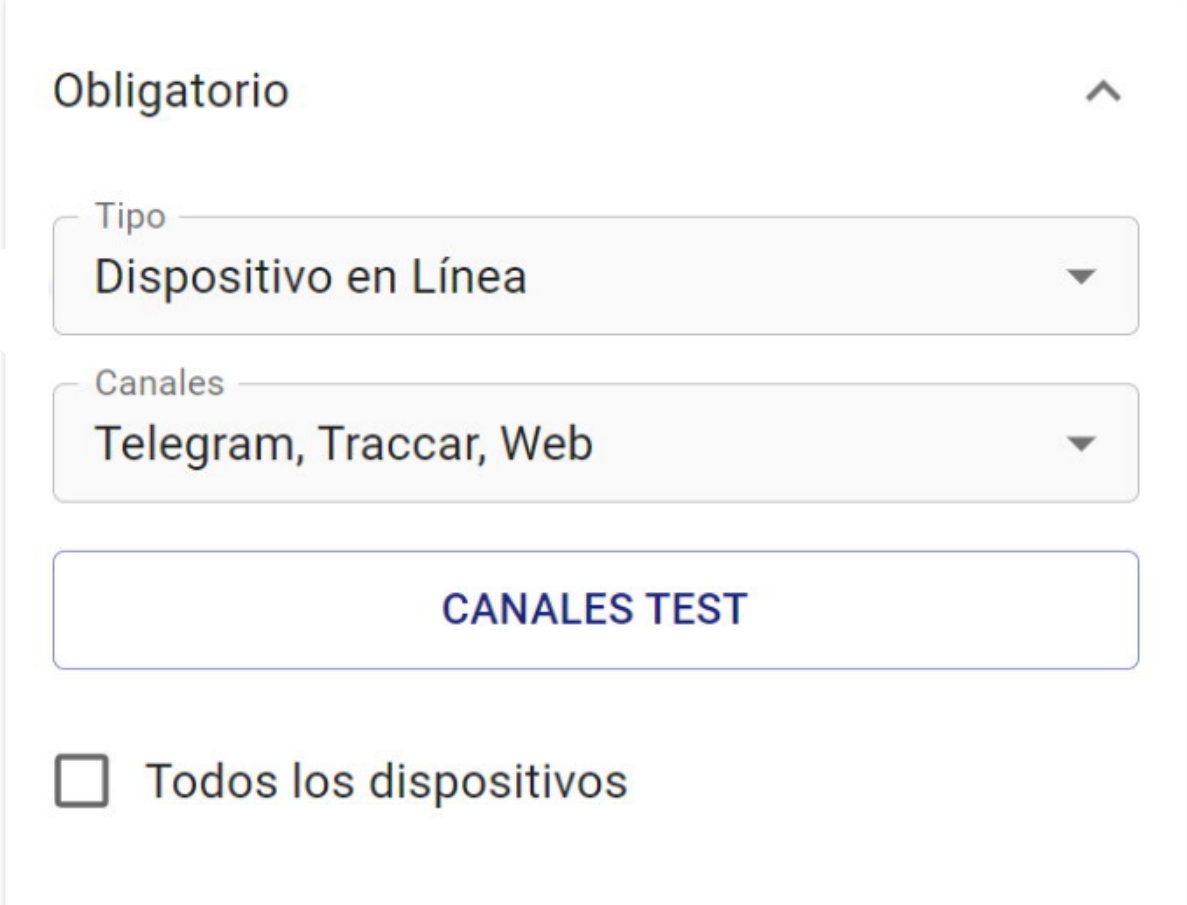 Crear notificaciones en Traccar