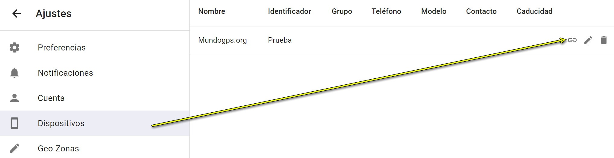 Asignar conexiones en Traccar