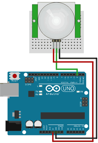 Conexión del sensor PIR al Arduino
