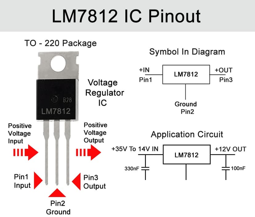 Datasheet Regulador de Voltaje Lineal Fijo LM7812 (+12V)