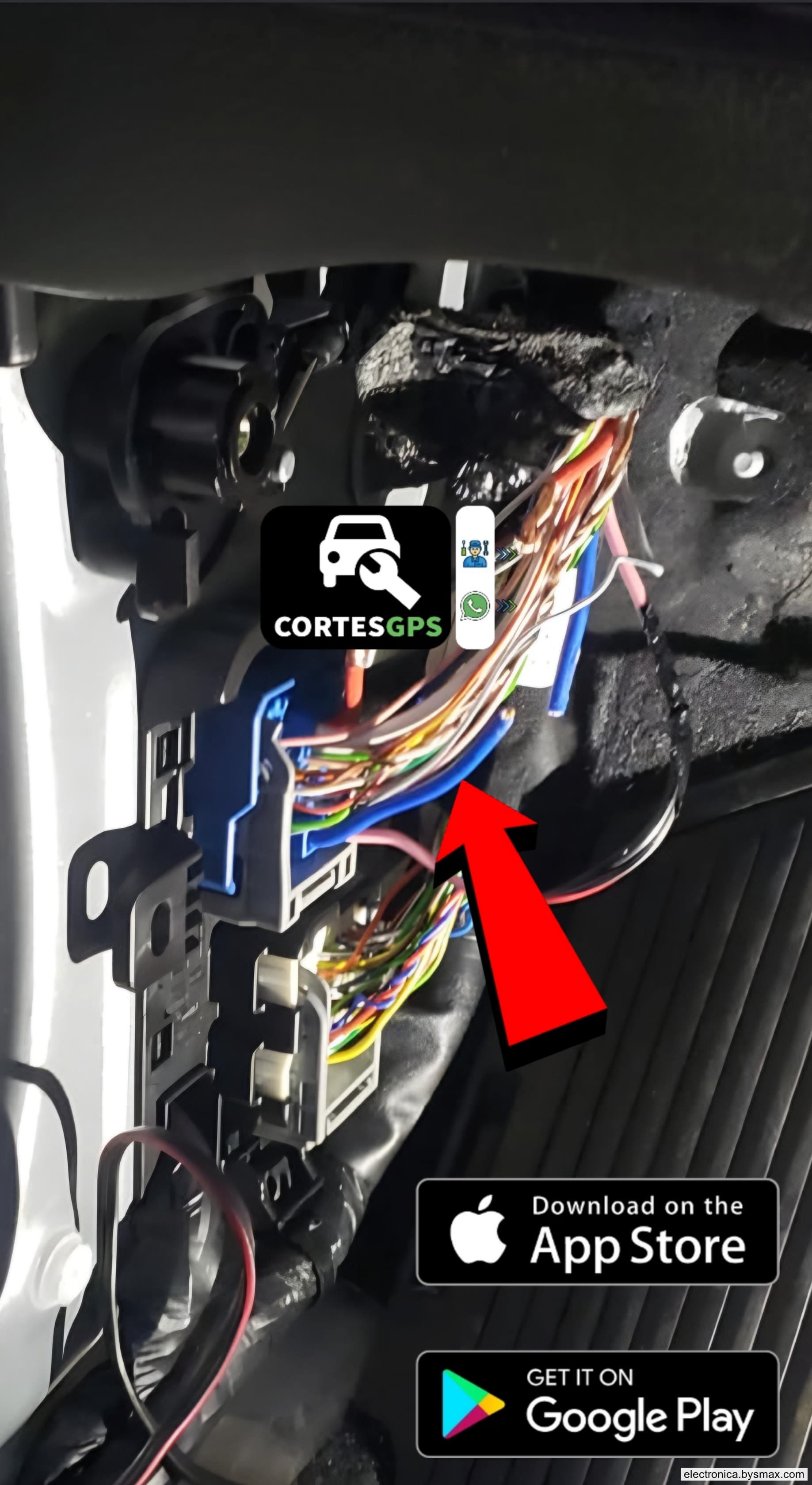 Paso 2: CORTE A IGNICIÓN, CABLE COLOR AZUL UBICADO POR EL 