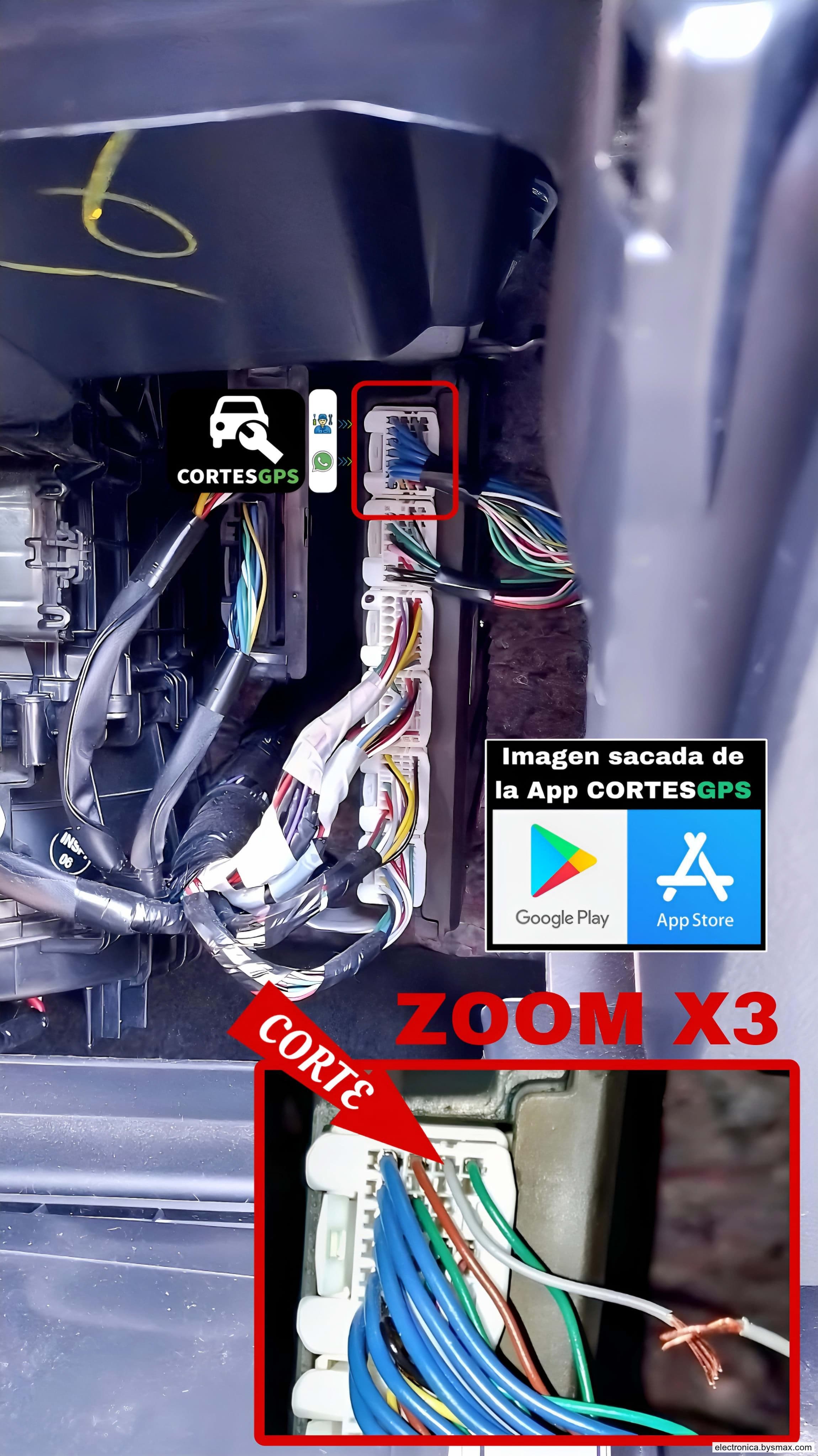 Paso 1: CORTE A LA BCM, CABLE COLOR GRISS UBICADO TRAS LA 