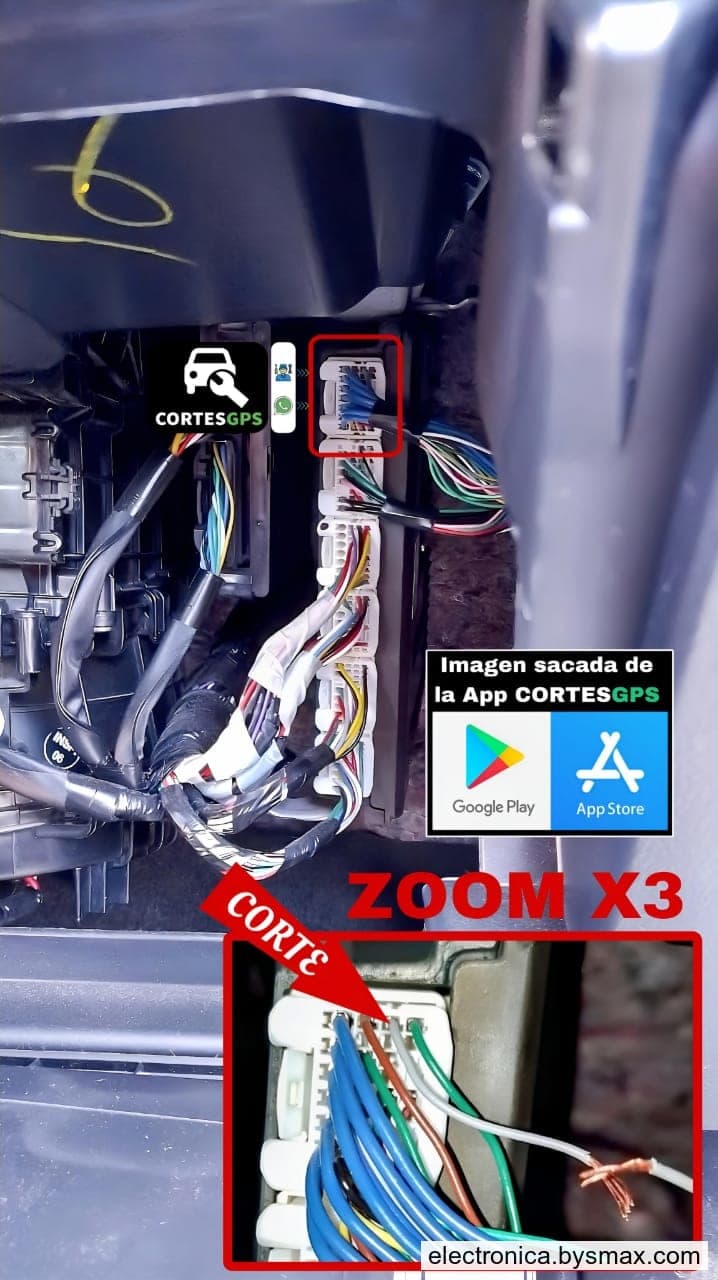 Paso 1: CORTE A LA BCM, CABLE COLOR GRISS UBICADO TRAS LA 