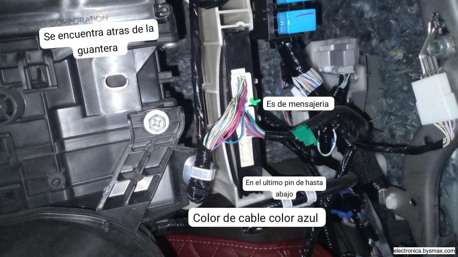 Paso 1: Se encuentra atrás de la guantera es de mensajería